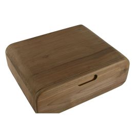 DKD Home Decor Mesita de Noche Balines Natural Teca 40 x 17 x 50 cm con 1 Cajón