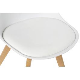 DKD Home Decor Silla Scandi Blanco Natural 48 x 83 x 55 cm