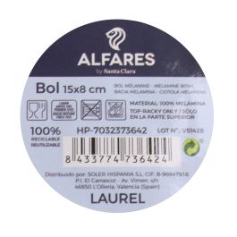 Bol Mel. Laurel Alfares 15x8 cm mate (24 Unidades) Bol Mel. Laurel Alfares 15x8 cm mate (24 Unidades)