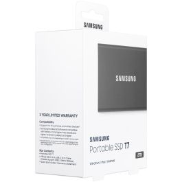 Samsung Portable SSD T7 2TB USB 3.2 Gen2 Tipo C Gris Titanio - NVMe, Lectura 1050MB/s, Escritura 1000MB/s, Aluminio
