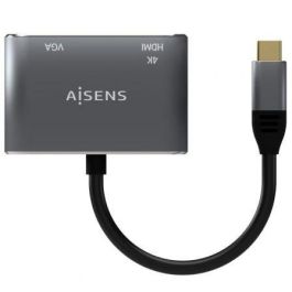 AISENS - CONVERSOR USB-C A VGA/HDMI 4K, USB-C/M-VGA/H-HDMI/H, GRIS, 15CM AISENS - CONVERSOR USB-C A VGA/HDMI 4K, USB-C/M-VGA/H-HDMI/H, GRIS, 15CM