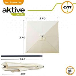 Sombrilla Aktive 270 x 259 x 270 cm Acero Aluminio Crema