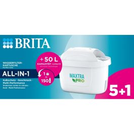 Brita Cartucho de filtro de agua Maxtra Pro para jarra, pack de 6 unidades, color blanco. Filtro de recambio.