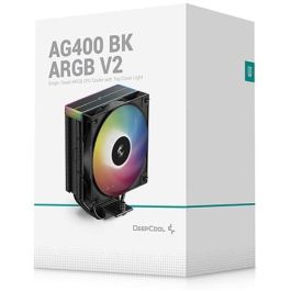 DeepCool AG400 Black ARGB V2 Cooler para CPU, Ventilador 12cm, Iluminación LED ARGB, Negro