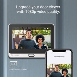 EZVIZ DP2C sistema de intercomunicación video mirilla, Full HD 1080p, monitor 4.3", Wi-Fi, visión nocturna, sensor PIR, almacenamiento 256GB, plata EZVIZ DP2C sistema de intercomunicación video mirilla, Full HD 1080p, monitor 4.3", Wi-Fi, visión nocturna, sensor PIR, almacenamiento 256GB, plata