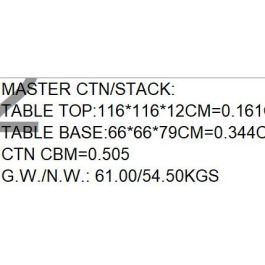 DKD Home Decor Mesa Redonda Comedor Terraza Y Jardin Crudo 116 x 75 x 116 cm