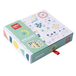 Apli Juego de Pegatinas Gomets Geométricos Animales con Libro Guía para Niños a Partir de 3 Años