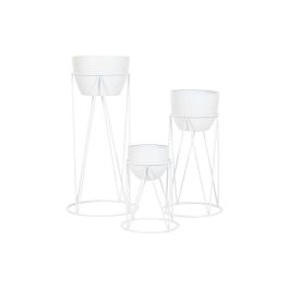 Macetero Home ESPRIT Blanco Metal Urbano 38 x 38 x 80 cm (3 Piezas) Macetero Home ESPRIT Blanco Metal Urbano 38 x 38 x 80 cm (3 Piezas)