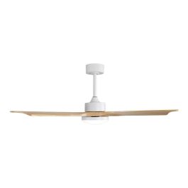 Edm Ventilador de techo modelo báltico con 3 aspas de madera Ø132cm, luz LED 3000/4000/6000K, 20W, color blanco Edm Ventilador de techo modelo báltico con 3 aspas de madera Ø132cm, luz LED 3000/4000/6000K, 20W, color blanco