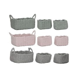 Juego de Cestas Home ESPRIT Beige Gris Rosa Cuerda (3 Piezas) (3 Unidades) Precio: 64.58999965. SKU: B12XKDGZ49