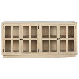 DKD Home Decor Buffet Scandi con 4 Puertas, 2 Estantes Interiores, de Madera de Mango y Cristales. Acabado Natural, Medidas 170x41x81 cm. DKD Home Decor Buffet Scandi con 4 Puertas, 2 Estantes Interiores, de Madera de Mango y Cristales. Acabado Natural, Medidas 170x41x81 cm.