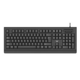 Ewent EW3286 Teclado de Seguridad Universal con Lector de Tarjetas Inteligentes USB Alámbrico QWERTY Español Negro