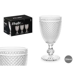 Copa Diamante Agua 256 ml - Vidrio Transparente - Vivalto - 7.8x15.1x7.8 cm (36 Unidades)