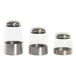 Bote Basicos DKD Home Decor Plateado Transparente 12.5 x 21 x 12.5 cm Set de 3 Precio: 17.5899999. SKU: S3041378