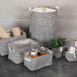 Set 3 Cestas Rectangulares Black Line Versa 25x22 cm - Poliéster, Estilo Fusion-Chic (2 Unidades) Set 3 Cestas Rectangulares Black Line Versa 25x22 cm - Poliéster, Estilo Fusion-Chic (2 Unidades)