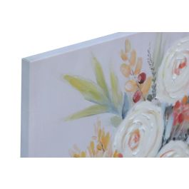DKD Home Decor Cuadro Shabby Multicolor Lienzo MDF Flores 80 x 80 x 2.8 cm (2 Unidades)