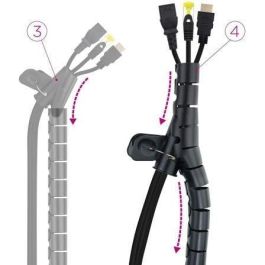 Nanocable 10.36.0001-BK Organizador de Cables Flexible en Espiral 1 Metro Negro - Plástico Alta Resistencia y Fácil Instalación hasta 25mm Nanocable 10.36.0001-BK Organizador de Cables Flexible en Espiral 1 Metro Negro - Plástico Alta Resistencia y Fácil Instalación hasta 25mm