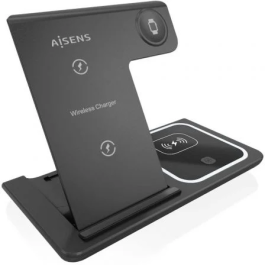 Aisens Cargador Inalambrico 3 en 1 15W para Movil, Apple Watch, Auriculares con Estuche de Carga, Negro Precio: 13.50000025. SKU: B18W9X7JJ5