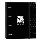 Carpeta de anillas Minnie Mouse Topitos A4 Negro (27 x 32 x 3.5 cm) (35 mm) 0