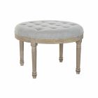 Banqueta DKD Home Decor 8424001794416 Natural Gris Lino Madera de caucho (70 x 70 x 48 cm) 0