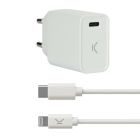 Cargador USB Iphone KSIX Apple-compatible Blanco 0