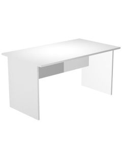 Artexport Mesa escritorio presto 140 con patas panel laterales tablero de 22mm blanco 0