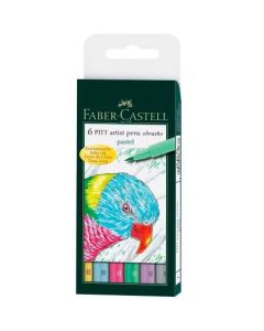 Faber Castell Rotuladores pitt artist pen brush punta pincel estuche de 6 c/surtidos pastel 0