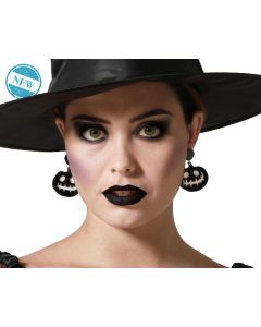 Pendientes de Calabaza Negra Halloween – Accesorio de Disfraz Gótico para Fiestas Temáticas o Eventos Nocturnos 0