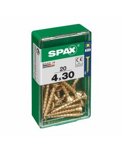 Caja de Tornillos SPAX Yellox Madera Cabeza plana 20 Piezas (4 x 30 mm) 0