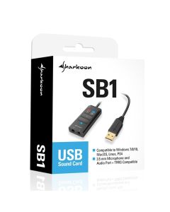 Tarjeta de Sonido USB Sharkoon SB1 0