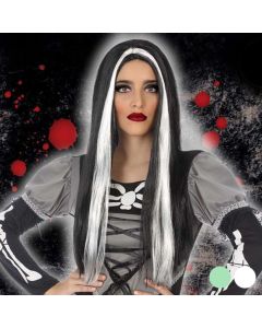 Peluca para Halloween 118189 (60 cm) Blanco Negro Verde 0