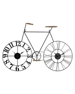 Reloj de Pared DKD Home Decor Bicicleta Negro Hierro Madera MDF (100 x 9 x 67 cm) 0