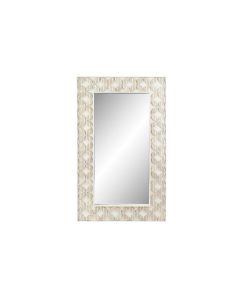 Espejo de pared DKD Home Decor Espejo Blanco Madera de mango Rombos (154 x 4 x 92 cm) 0
