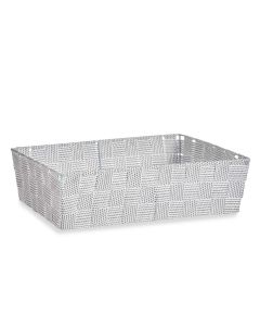 Cesta Tela Trenzada Blanco (21 x 8,5 x 34 cm) 0