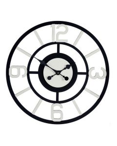 Reloj de Pared Blanco Negro Metal MDF (60 x 3,5 x 60 cm) 0