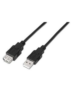 Cable alargador NANOCABLE 10.01.0203-BK 1,8 m USB Hembra Macho Negro 0