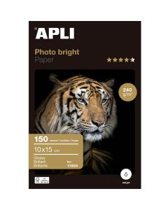 Papel photo apli bright pro. 240 grs. 10 x 15 cm. 150 hojas (11504) 0