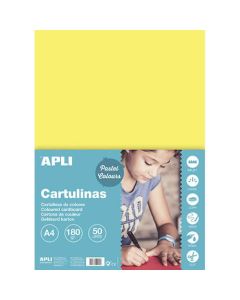 Cartulina apli 170 grs. a4 50 hojas amarillo claro (14231) 0