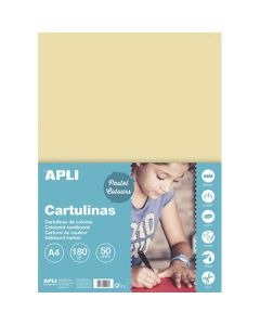 Cartulina apli 180 grs. a4 50 hojas crema (14233) 0