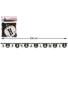 Guirnalda Papel Happy Halloween Blanco Negro 230 cm 0