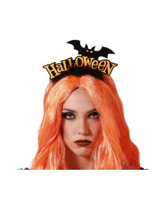 Diadema Halloween Murciélago Negro Naranja Mujer Adulto 0