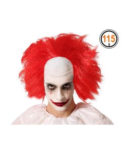 Peluca Halloween Payaso Naranja Calvo 0