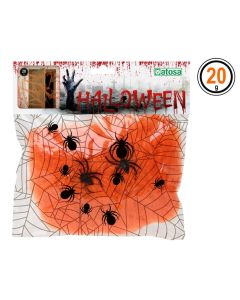 Telaraña Naranja Con 2 Arañas Negras Para Halloween 20 gr 0