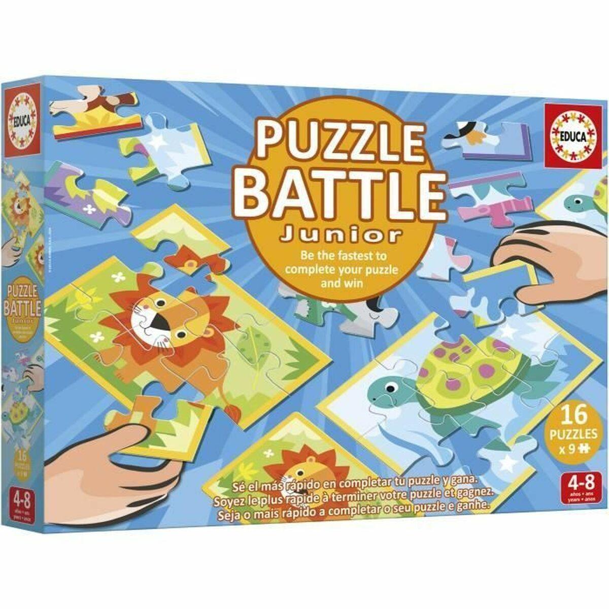 Educa Puzzle Battle Jr Animales EDU1747456973337 - 16 Puzzles de 9 ...